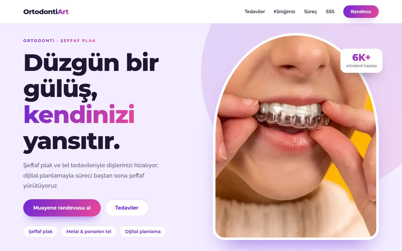 Ortodonti & Şeffaf Plak Web Sitesi — Ortodonti Art